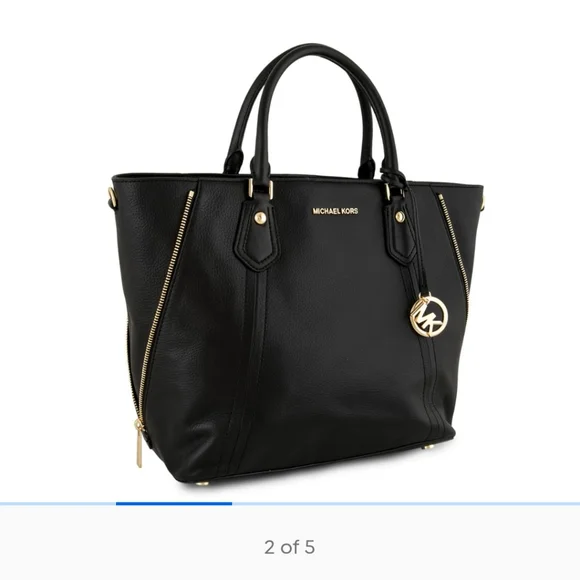 RRP $600 MICHAEL KORS Aria Grab Tote Bag in Black - Picture 2 of 5